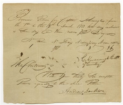 Andrew Jackson Signed Document from the War of 1812